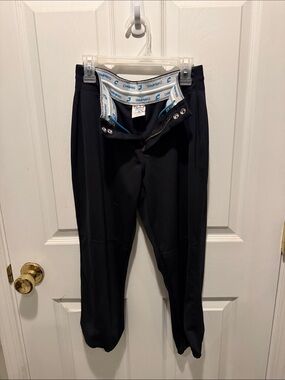 Women's Black Equestrian Breeches with Snap Front